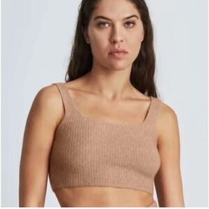 40. Everlane Cozy Stretch Tank Top Wool Blend Soft Cropped In Camel